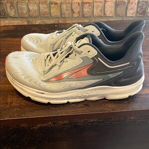 Altra Gray and Black Athletic Shoes with Red Accents